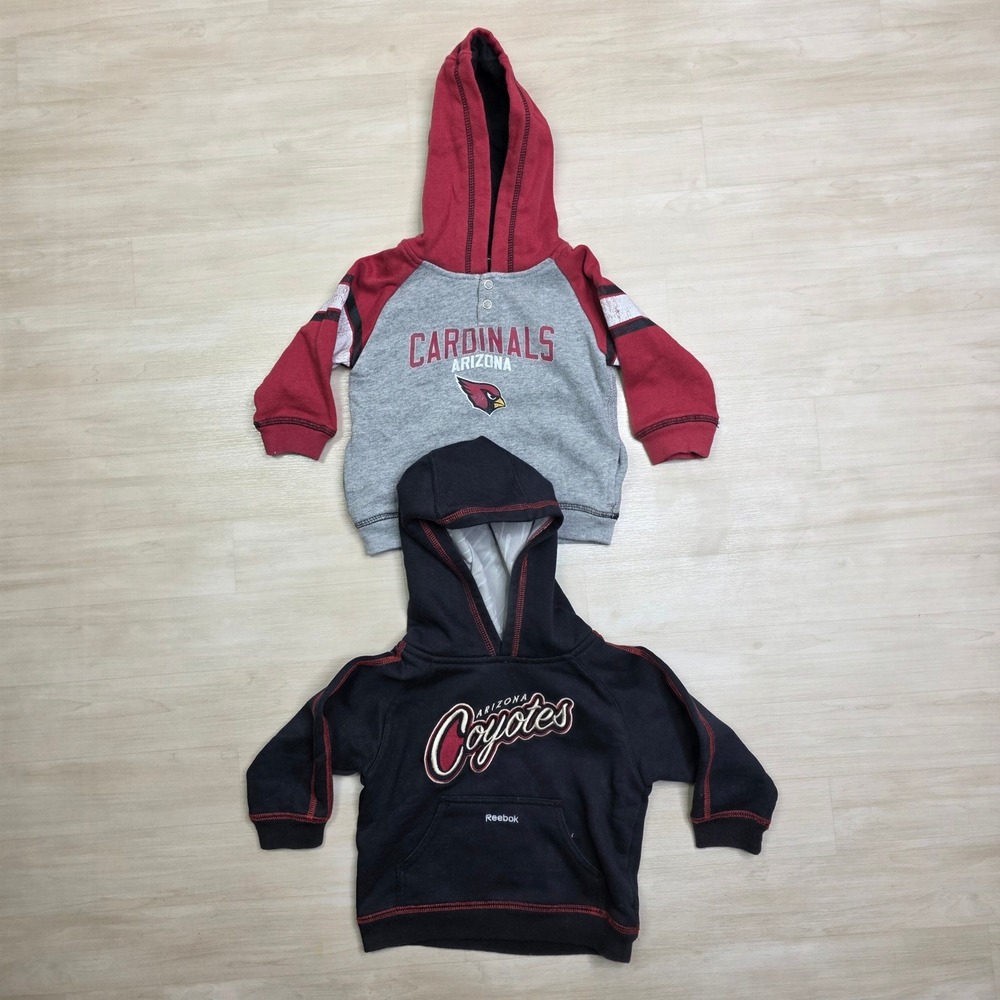 Arizona Cardinals & Coyotes Toddler Hoodie Bundle Reebok NFL NHL 18M Red Black